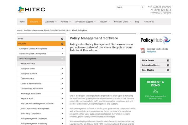 policyhub.com site used Hiteclabs