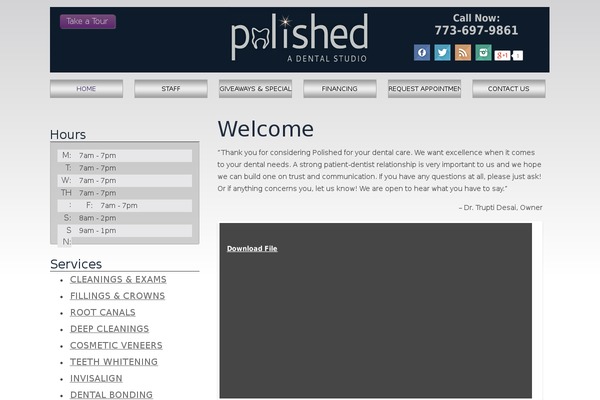 polishedchicago.com site used Custom-theme-desai