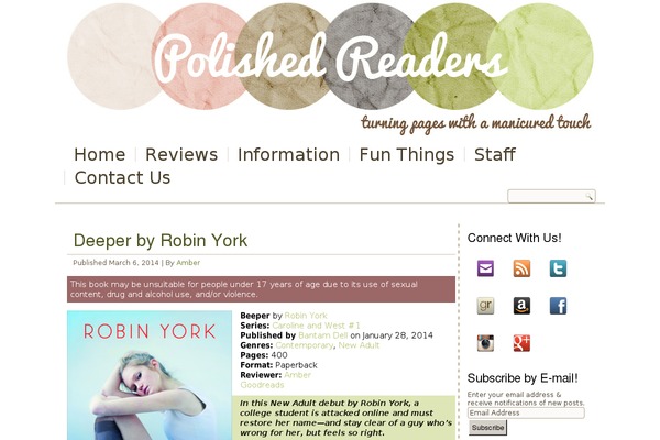 polishedreaders.com site used Charlieandchesterbyamandacarlisledesign