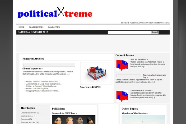politicalxtreme.com site used News Magazine Theme 640