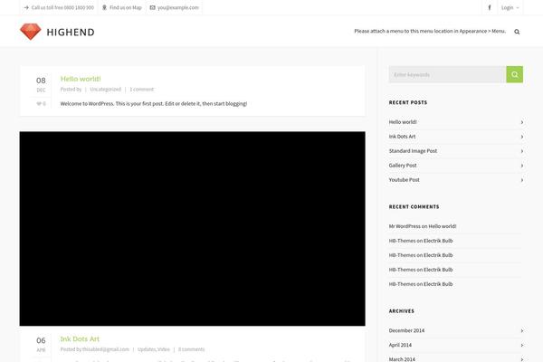 Highend theme site design template sample