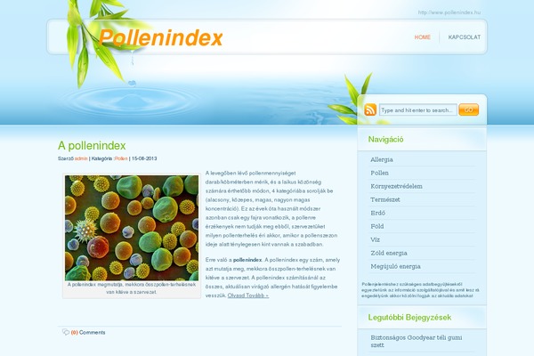 pollenindex.hu site used Greenleaves