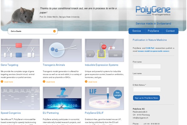 polygene.ch site used Polygene