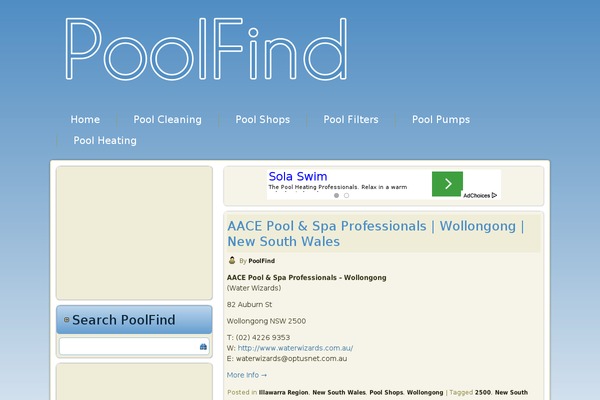 poolfind.com.au site used Poolfind