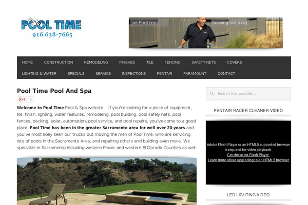 Pool-services theme site design template sample