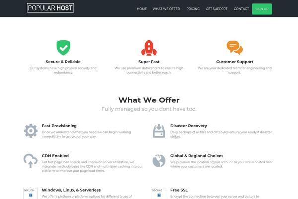 popularhost.net site used Flathost