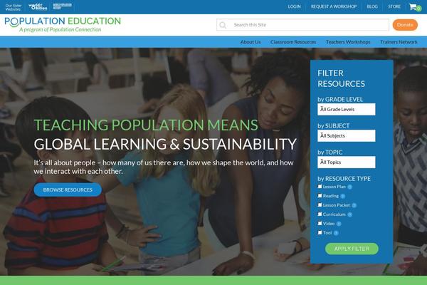 populationeducation.org site used Poped-theme