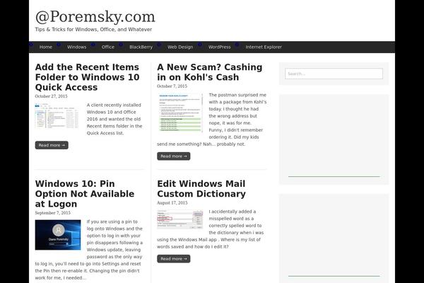 poremsky.com site used Focus-pore