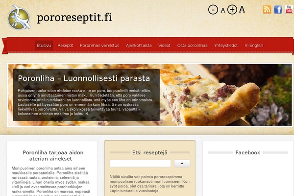 pororeseptit.fi site used Pororeseptit