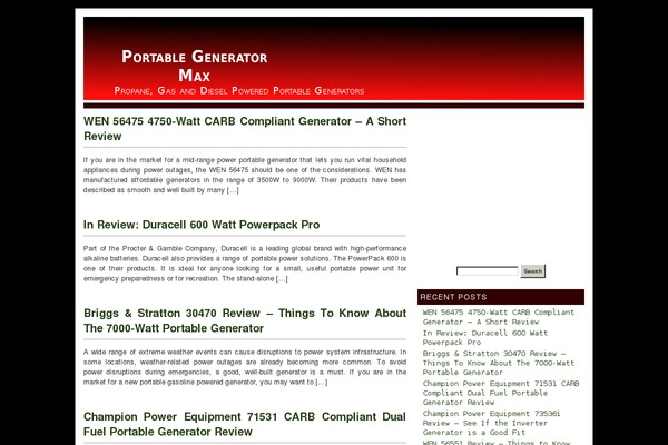 portablegeneratormax.com site used Ecbthememaster