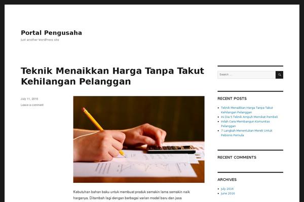 Twenty Sixteen theme site design template sample