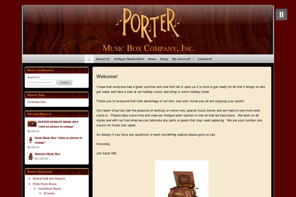 portermusicbox.com site used Porter