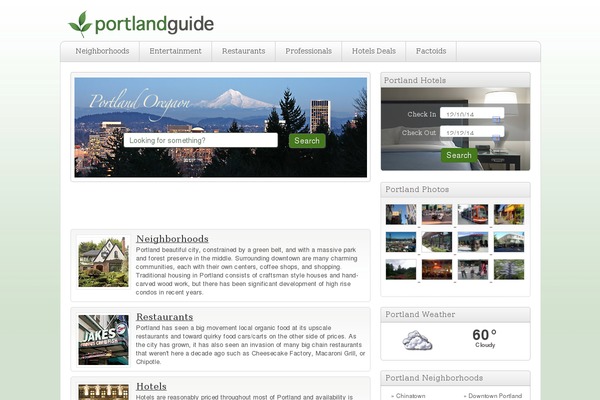 portlandguide.com site used Gradient-green