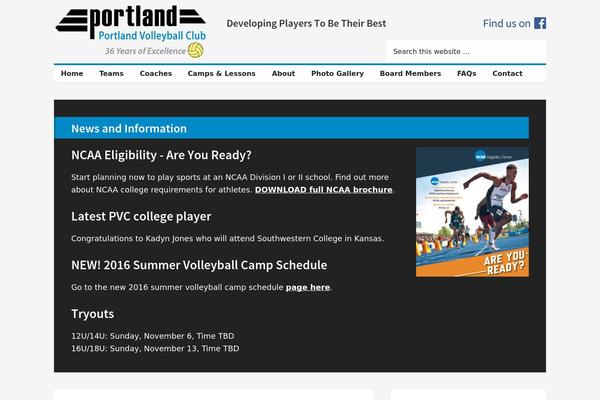 portlandvolleyballclub.com site used Generate Pro