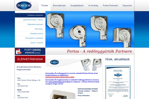 portos.hu site used Portos