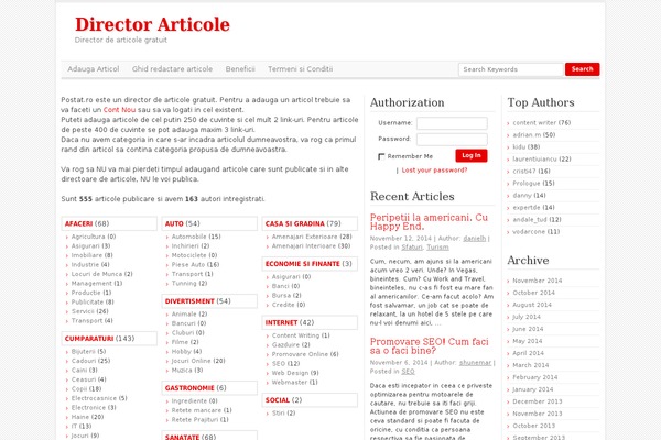 postat.ro site used Article Directory