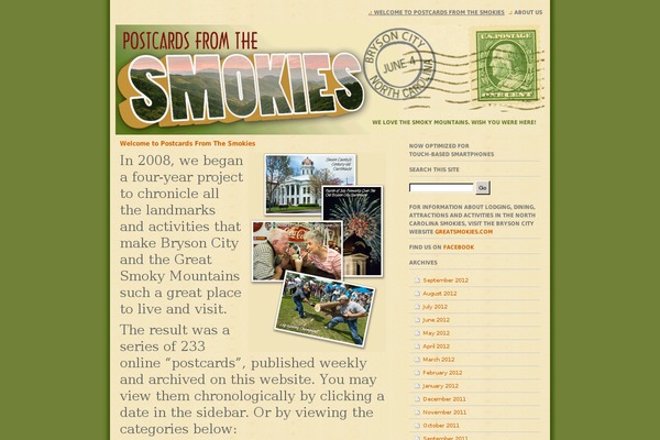 postcardsfromthesmokies.com site used Fspring-10