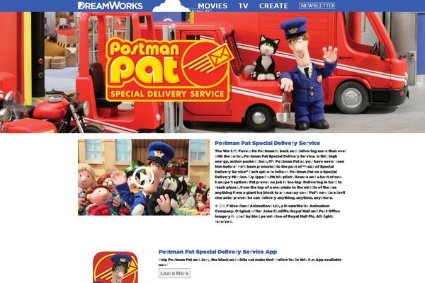 postmanpat.com site used Dreamworksanimation