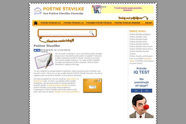 postnestevilke.com site used Postnestevilke