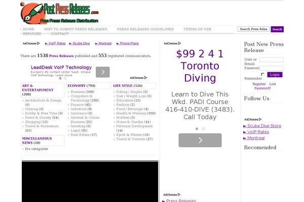 postpressreleases.com site used Article-directory-ro