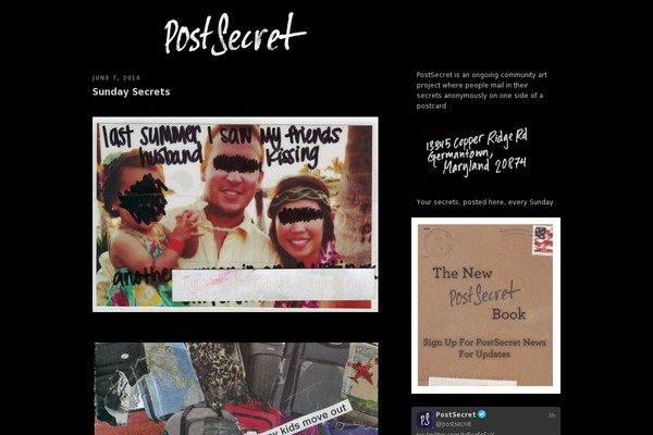 postsecret.com site used Postsecret