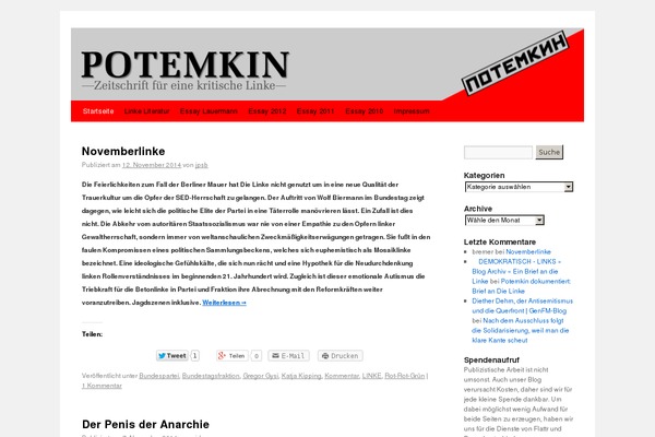 potemkin-zeitschrift.de site used Potemkin