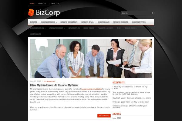 Bizcorp theme site design template sample