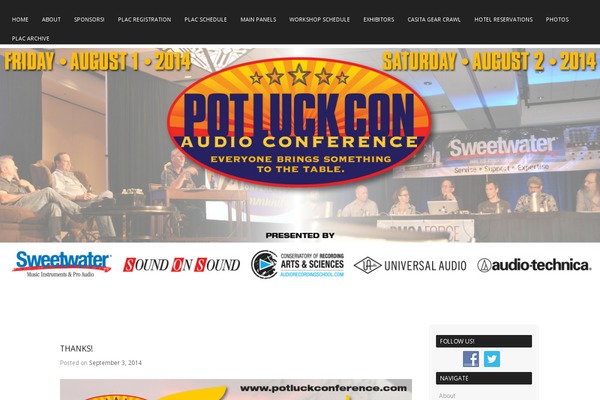 potluckconference.com site used Blog Starter