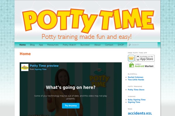 pottytime theme websites examples