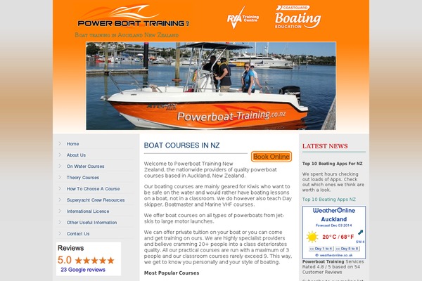 powerboat-training.co.nz site used Powerboat