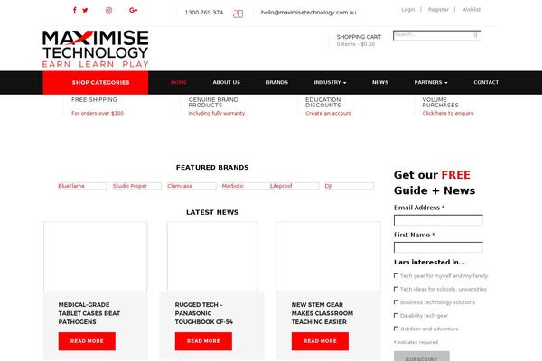 MaxShop theme site design template sample