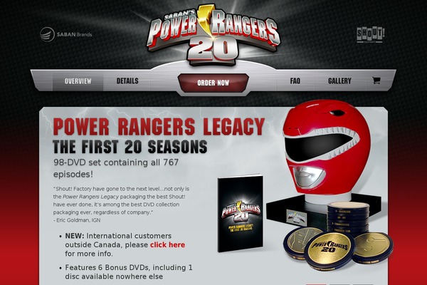 powerrangerslegacycollection.com site used Powerrangers