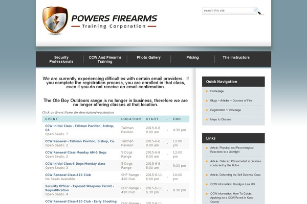 powerssecuritytraining.com site used Organic Theme
