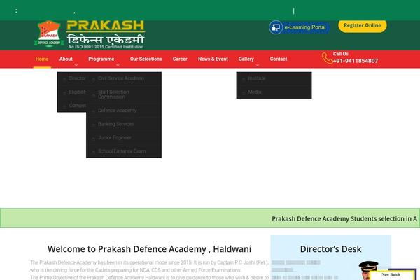 prakashdefenceacademy.com site used Prakashdhld