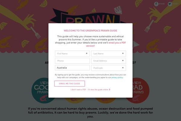 prawnguide.org site used Greenpeace-guide