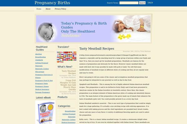 pregnancybirths.com site used Wp-imagination