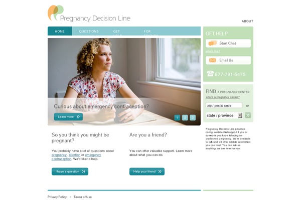 pregnancydecisionline.org site used Pdl
