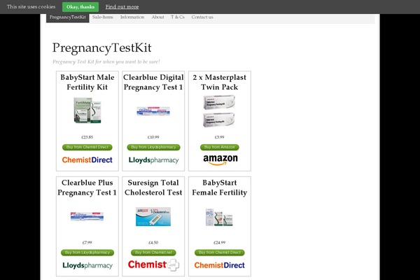 pregnancytestkit.co.uk site used Prose