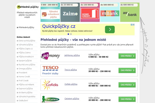 prehlednepujcky.cz site used Pujckovo