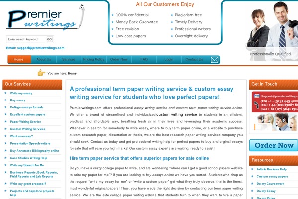 premierwritings.com site used Cushy