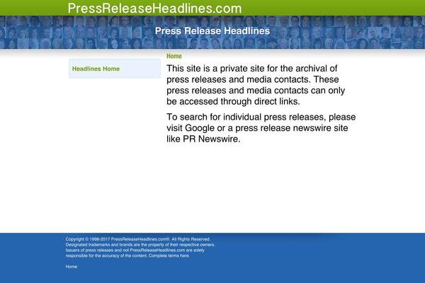 pressreleaseheadlines.com site used Ereleases