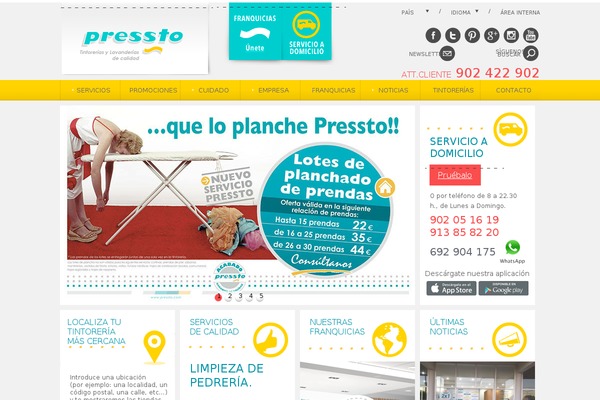 Pressto theme site design template sample