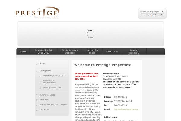 Prestige theme site design template sample