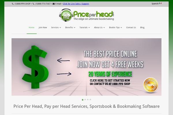 priceperhead.com site used Priceperhead