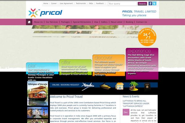 pricoltravel.com site used Pricol-travels