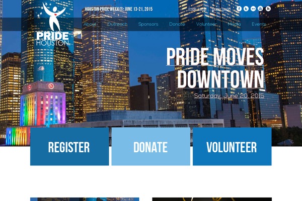 pridehouston.org site used Pride Theme