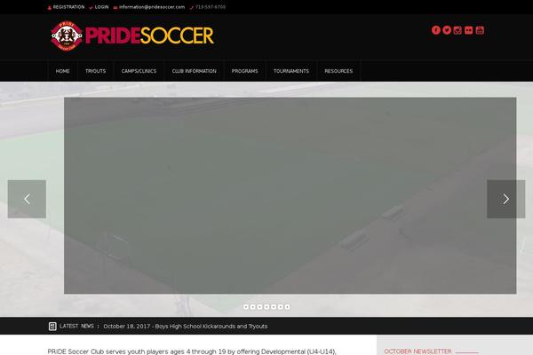 pridesoccer.info site used Goalklub-theme