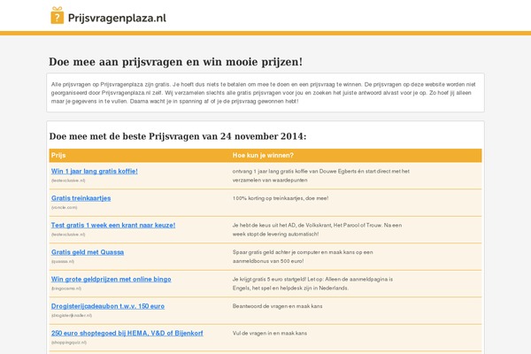 prijsvragenplaza.nl site used Universalx