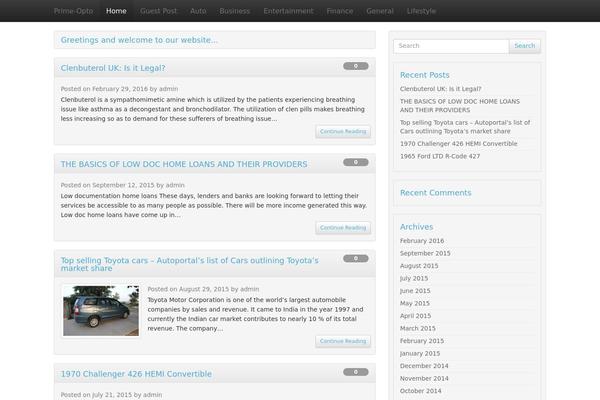 WordPress website example screenshot