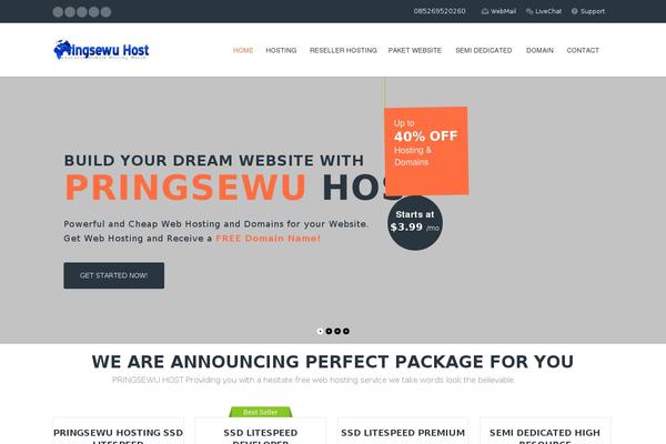 Ainex Host theme site design template sample
